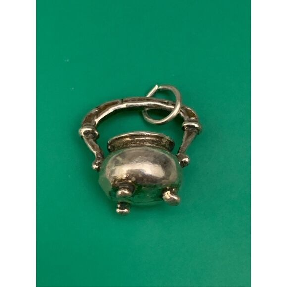 Kettle Pot Sterling Silver Jewelry Charm #camping #cooking - Picture 2 of 4